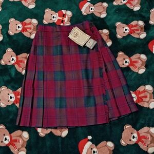 Vintage The Edinburgh Woolen Mill Clan Lindsay Tartan Plaid Kilt Kids Size 8 NWT